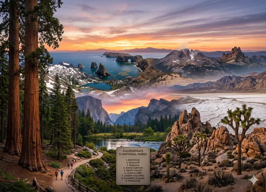 California has 9 National Parks